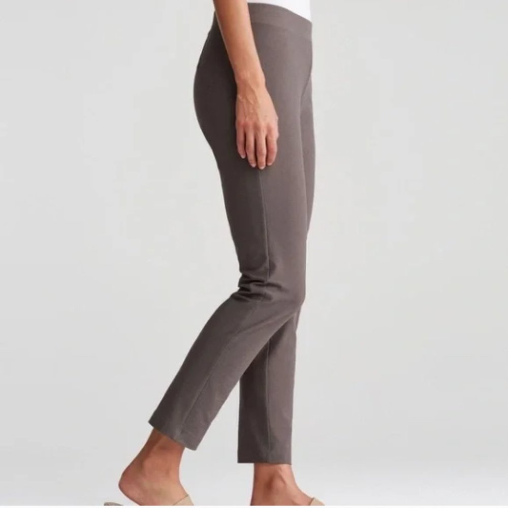 Eileen Fisher Washable Stretch Crepe Pull-on Slim Ankle Pants M